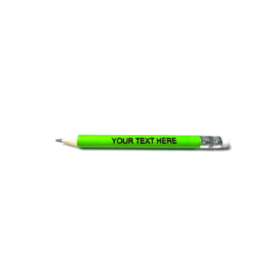 Laser Engraved Mini Neon Green Eraser Pencil
