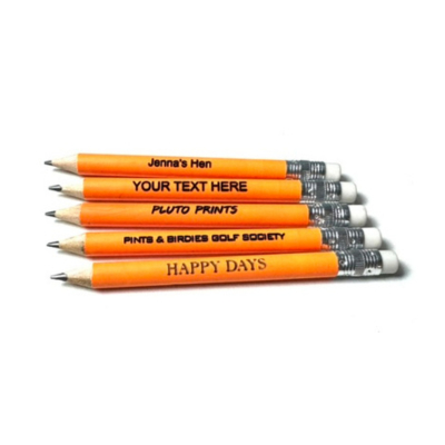 Laser Engraved Mini Neon Orange Eraser Pencil