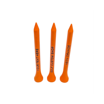 70mm Neon Orange Laser Engraved Golf Tees