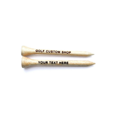 70mm Natural Wood Laser Engraved Golf Tees
