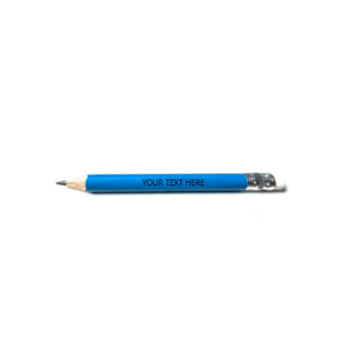 Laser Engraved Mini Neon Blue Eraser Pencil