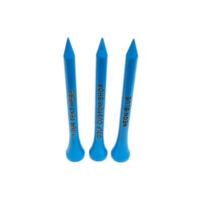 70mm Neon Blue Laser Engraved Golf Tees