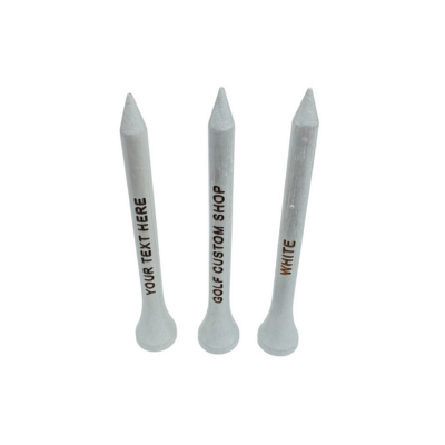 70mm White Laser Engraved Golf Tees