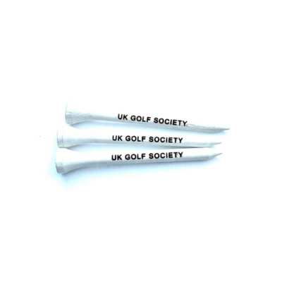 70mm White Laser Engraved Golf Tees