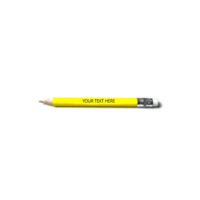 Laser Engraved Mini Neon Yellow Eraser Pencil