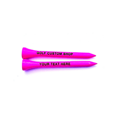 70mm Neon Pink Laser Engraved Golf Tees