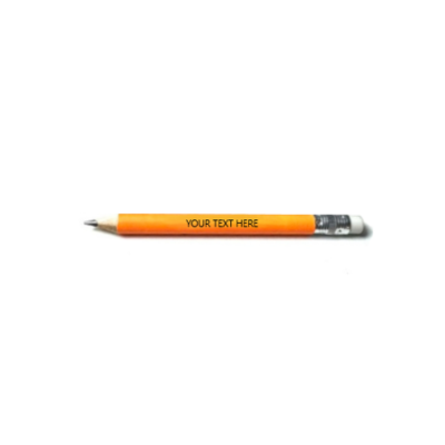 Laser Engraved Mini Neon Orange Eraser Pencil