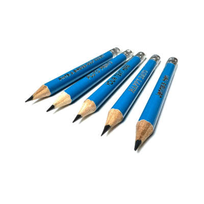 Laser Engraved Mini Neon Blue Eraser Pencil