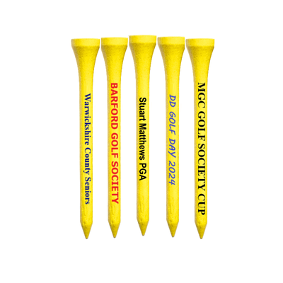 70mm Yellow Printed Golf Tees
