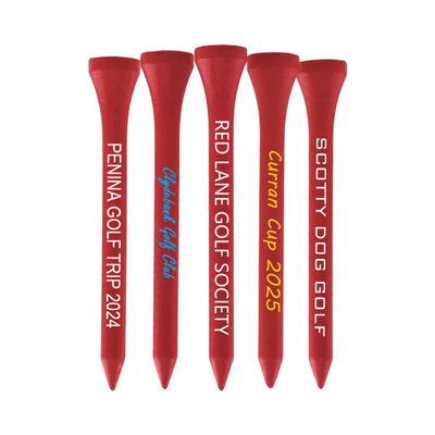 55mm Red Printed Golf Tees