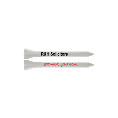 70mm White Printed Golf Tees