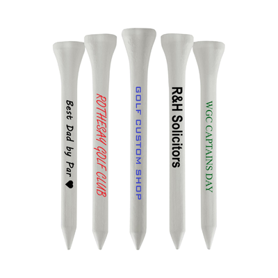 55mm White Printed Golf Tees