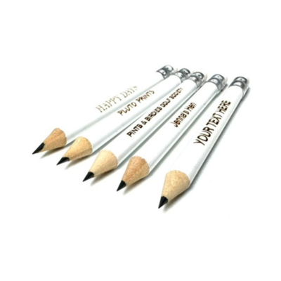 Laser Engraved Mini White Eraser Pencil