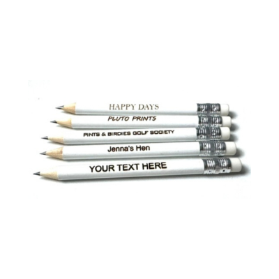 Laser Engraved Mini White Eraser Pencil